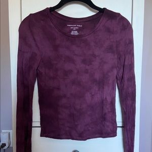 American eagle ribbed soft and sexy tie die long sleeve top
